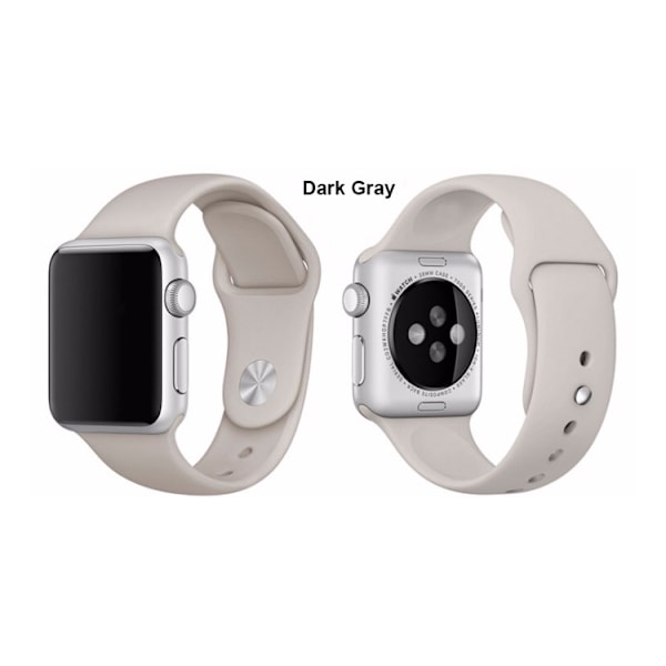 Apple Watch 45mm - Eksklusive Silikonrem i Høj Kvalitet Mörkgrå Medium