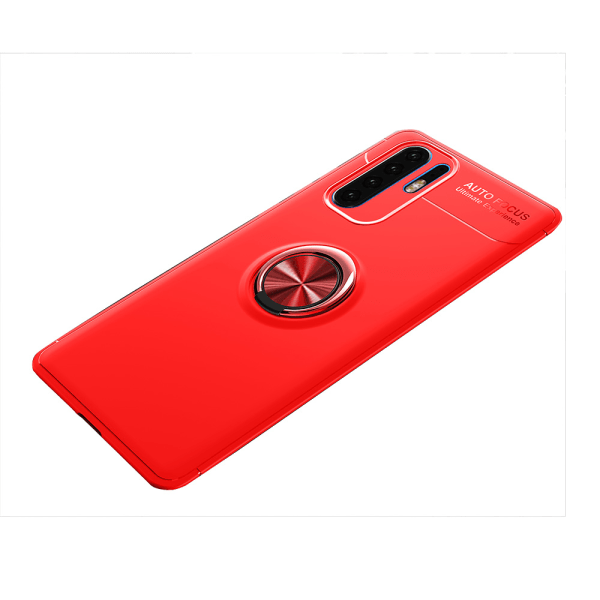 Huawei P30 Pro - Stilfuldt robust cover med ringholder Svart/Röd