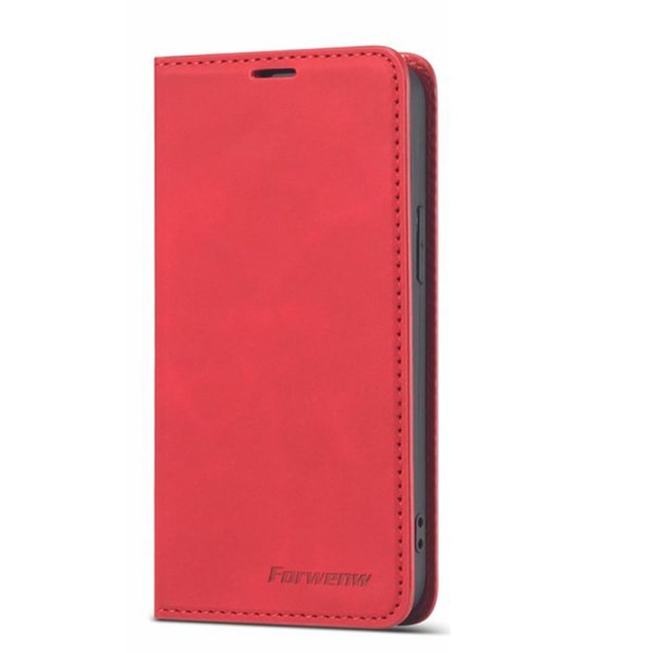 Tyylikäs Smooth Wallet Case - iPhone 12 Röd