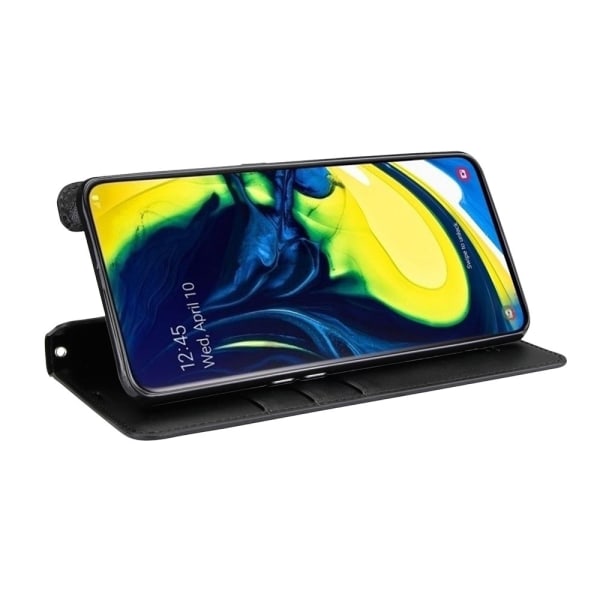 Kraftig Smart Wallet-deksel - Samsung Galaxy A80 Rosaröd