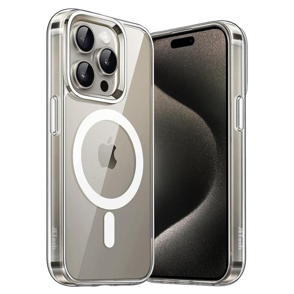 iPhone 15 Pro - Skyddande Magnetiskt Skal Genomskinlig