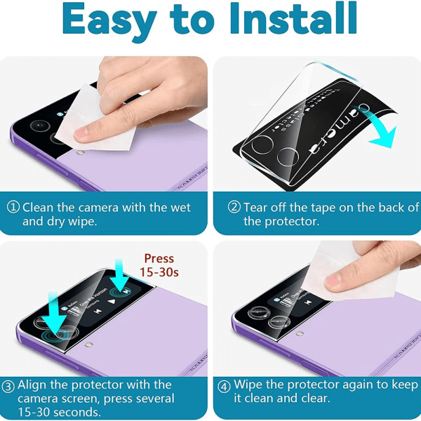 2-PAK Kameralinsebeskyttelse Standard HD Samsung Galaxy Z Flip 4 Transparent