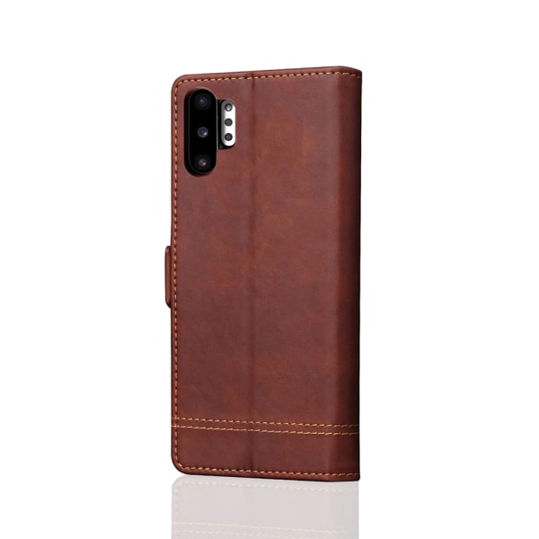 Sileä Leman lompakkokotelo - Samsung Galaxy Note10 Plus Mörkbrun