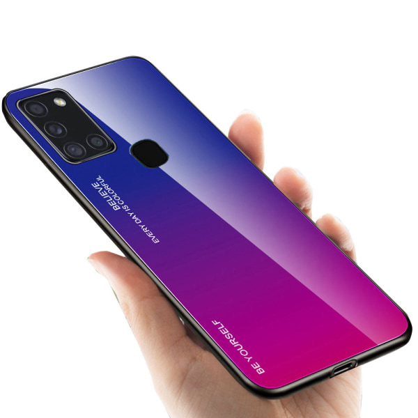 Samsung Galaxy A21S - Gjennomtenkt Nkobee-deksel Lila/Blå