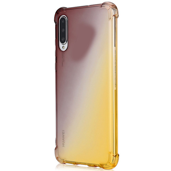 Genomtänkt Silikonskal - Huawei P30 Svart/Guld