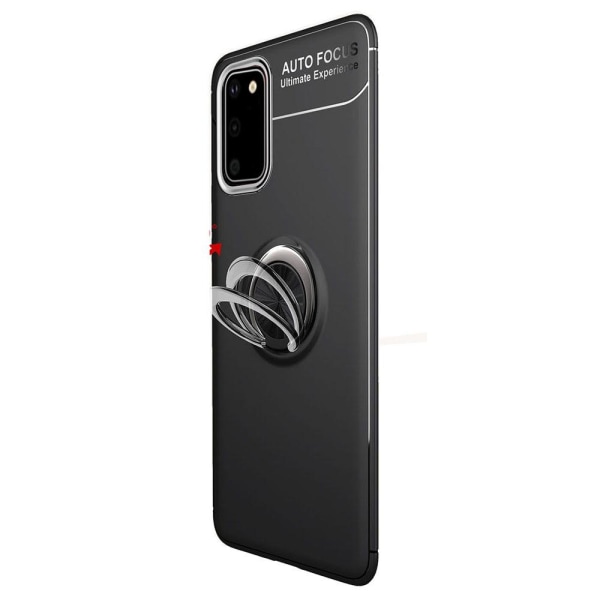 Stilrent Skal med Ringhållare - Samsung Galaxy S20FE Svart/Röd