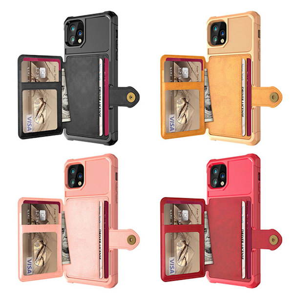 Praktisk stilfuldt cover med kortrum - iPhone 11 Pro Svart