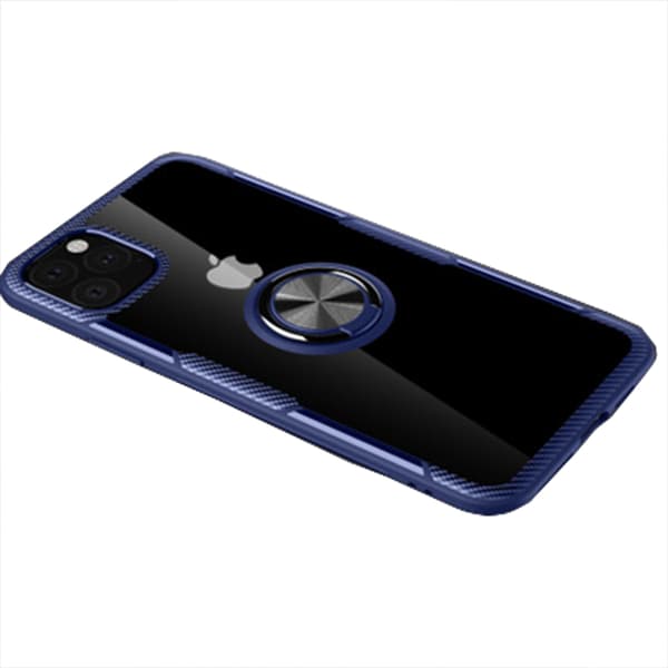 iPhone 11 - Stilrent Skal med Ringhållare (LEMAN) Blå/Silver