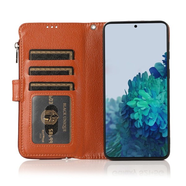 Romslig og stilig lommebokdeksel - Samsung Galaxy S21 Roséguld