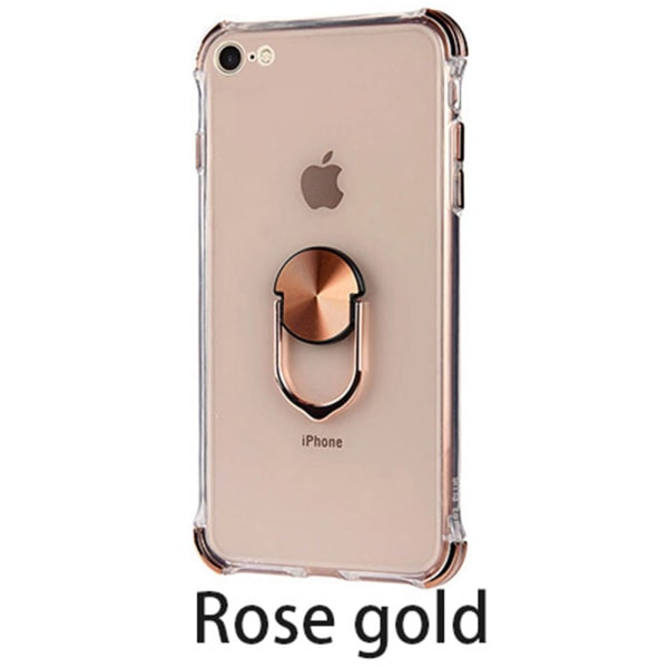 Exklusivt Silikonskal med Ringhållare - iPhone 6/6S Guld