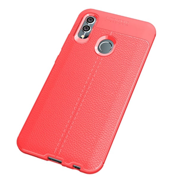 Stilsäkert Litchi-Läder Design Skal - Huawei P Smart 2019 Marinblå