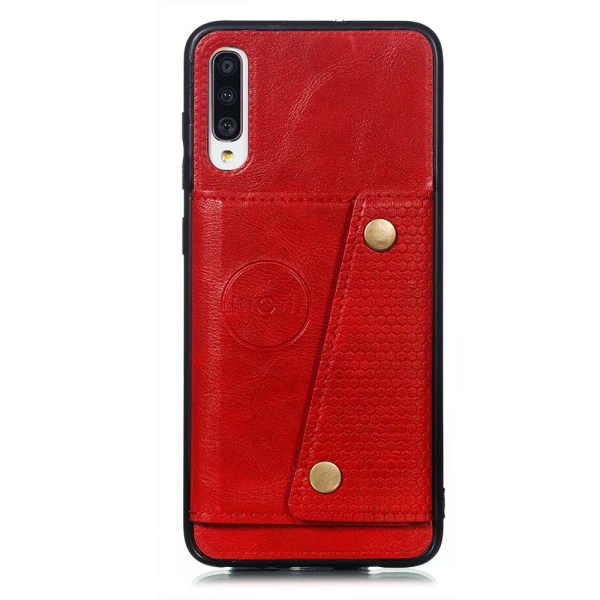 Praktisk cover med kortholder - Samsung Galaxy A70 Ljusbrun