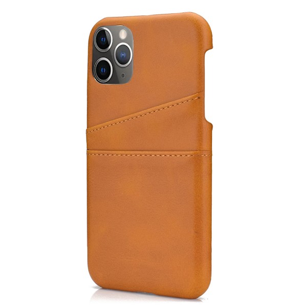 iPhone 16 Pro -LEMANS Vintage-Shell Kortfacksskal - Slimmat och Praktiskt Khaki-Ljusbrun