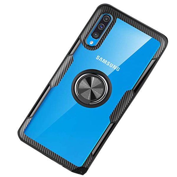 Samsung Galaxy A70 - Effektivt cover med ringholder Mörkblå