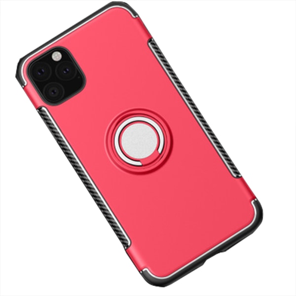 iPhone 11 Pro Max - Gennemtænkt beskyttelsescover med ringholder Svart