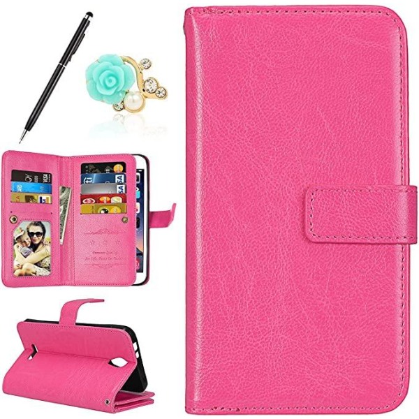 iPhone 8 Smart Stilig 9-korts lommebokdeksel Rosa
