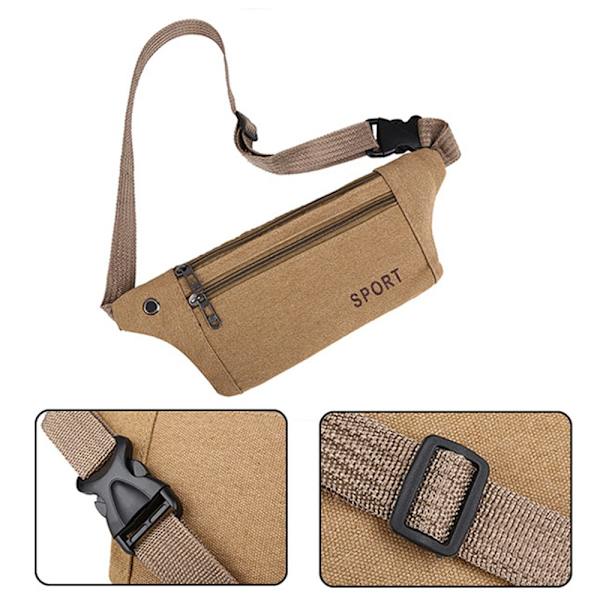 Hållbar & Stilsäker Midjeväska (Justerbar) Khaki