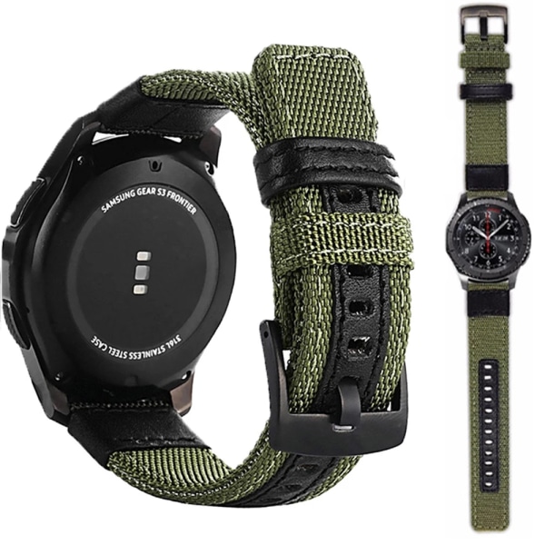 Stilrent Nylonarmbånd - Samsung Galaxy Watch S3 Frontier Grön 20mm