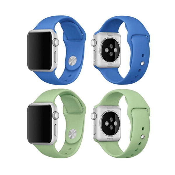 Apple Watch 45mm - Eksklusive Silikonrem i Høj Kvalitet Blå Medium