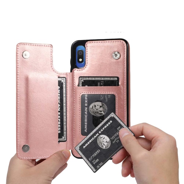 Fleksibelt cover med kortholder NKOBEE - Samsung Galaxy A10 Roséguld
