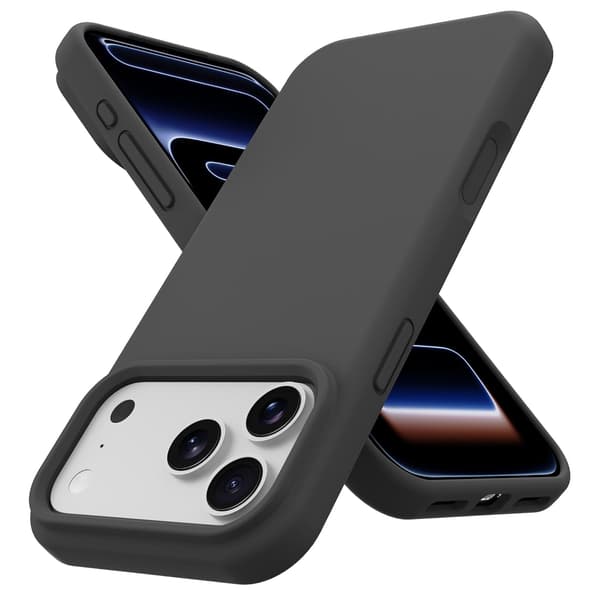 Svart Silikonskal med matt yta till iPhone 17 Pro Max