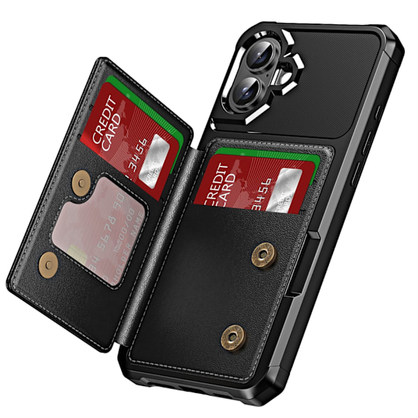 iPhone 16 Plånboksfodral - Tunn design med plats för 4 kort