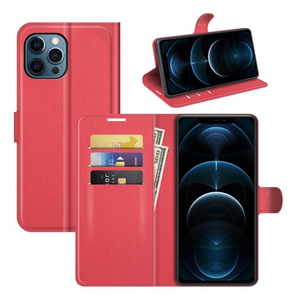 Tyylikäs käytännöllinen lompakkokotelo - iPhone 12 Pro Max Rosaröd