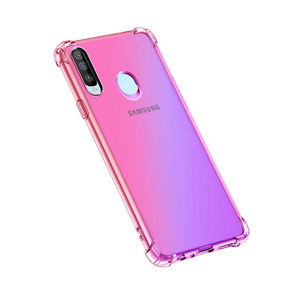 Skyddande Silikonskal - Samsung Galaxy A20S Blå/Rosa