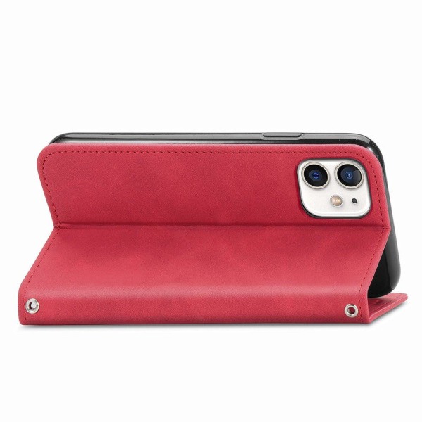 Käytännöllinen tyylikäs lompakkokotelo - iPhone 12 Röd