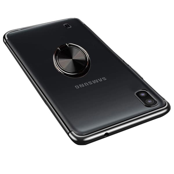 Samsung Galaxy A10 - Robust Skyddsskal med Ringhållare Roséguld