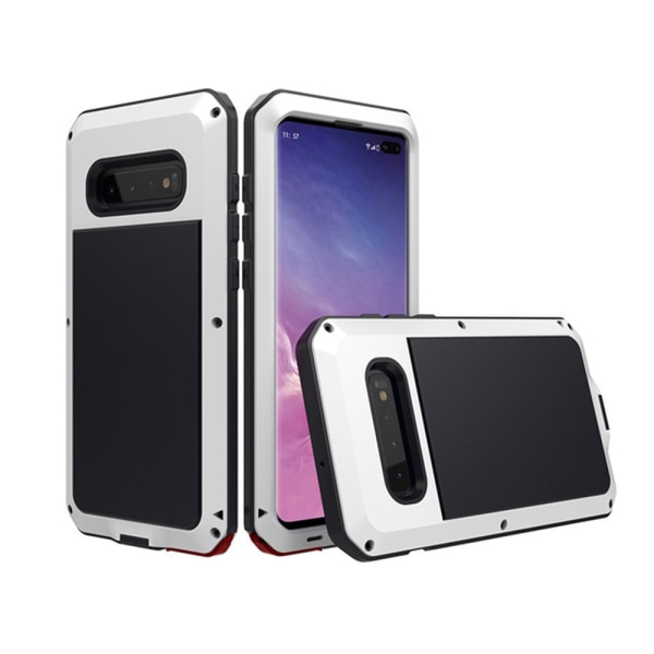 Heavy Duty Skyddande Skal i Aluminium - Samsung Galaxy S10 Vit