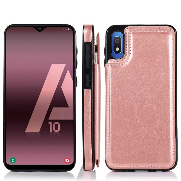 Samsung Galaxy A10 - Elegant Nkobee Skal med Korthållare Rosaröd