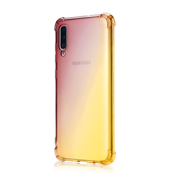 Professionellt Silikonskal - Samsung Galaxy A50 Svart/Guld