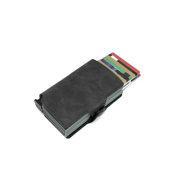 Ainutlaatuinen nahkainen NFC/RFID-korttikotelo Mörkbrun
