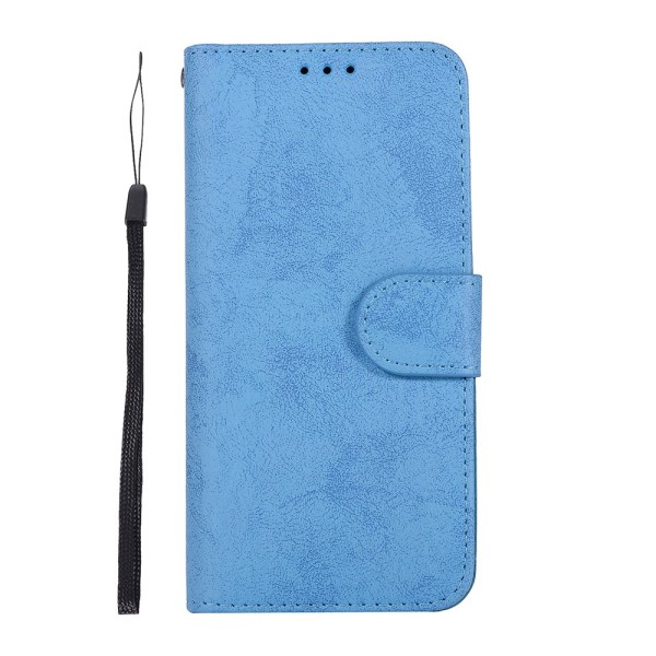 Samsung Galaxy S9 - Silk-Touch-kotelo lompakolla ja kuorella Ljusblå