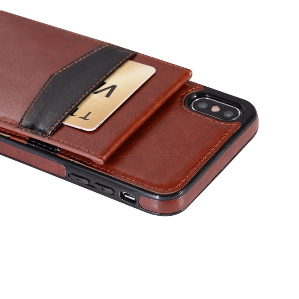 iPhone XR - Kansi lompakko- ja korttilokerolla Röd