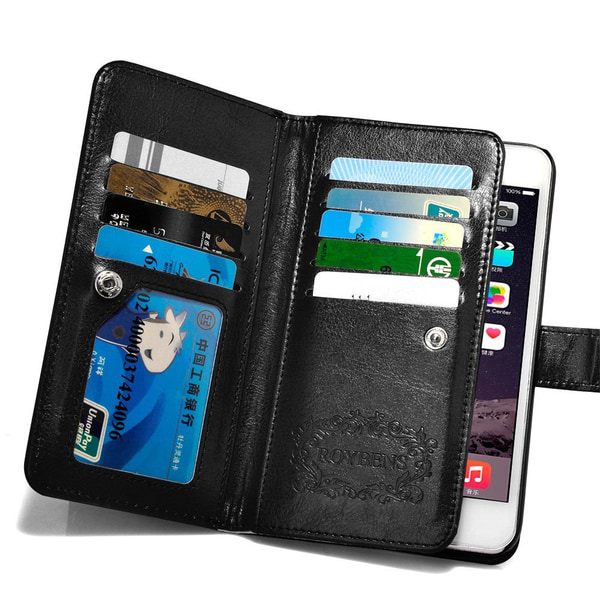 iPhone 6/6S - ROYBENin tyylikäs lompakkokotelo nahkaa Turkos