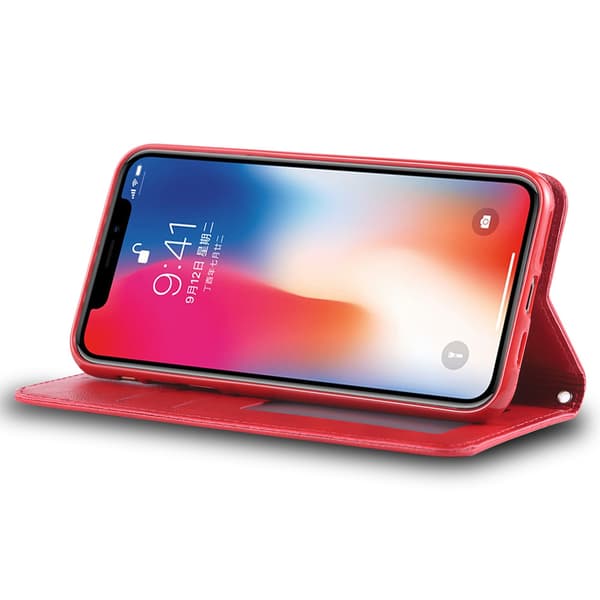 Kraftfullt Smart Plånboksfodral - iPhone X/XS Ljusbrun Ljusbrun