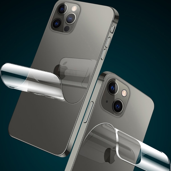 2-PAKK iPhone 13 Pro Hydrogel Skjermbeskytter bak 0,3 mm Transparent/Genomskinlig