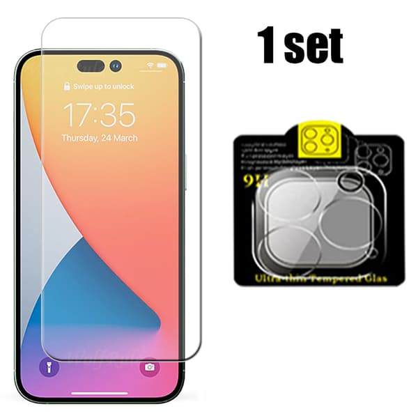 Sk�rmskydd + Kameralinsskydd HD 0,3mm iPhone 14 Pro Transparent