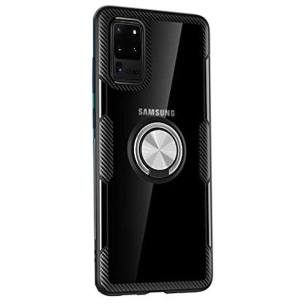 Samsung Galaxy S20 Ultra - Gennemtænkt cover med ringholder Marinblå/Silver