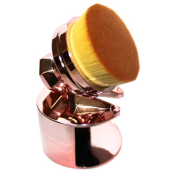 Mjuk Oval Makeupborste med Perfekt Lagringslösning Guld