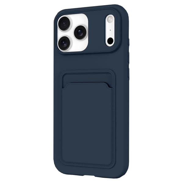 iPhone 17 Pro Silikonskal med Kortficka  Vardagsklart Skydd Vinröd