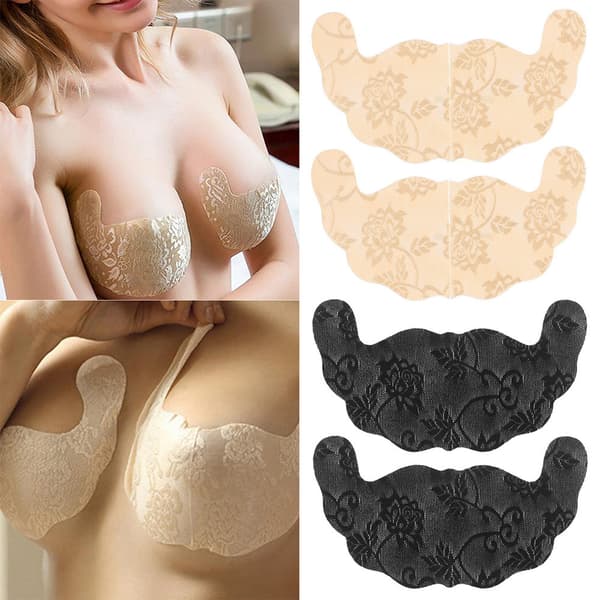 Elegant 1-Par Självhäftande Spets Bröst Tejp Beige B