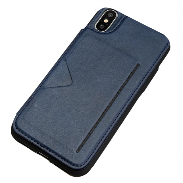 Beskyttende stilig etui med kortholder - iPhone X/XS Mörkblå