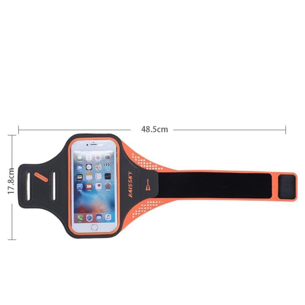 Haissky's Smooth Mobiltelefonveske Armbåndsveske Løpebelte Orange