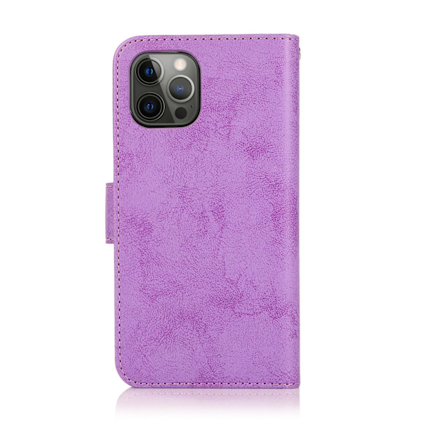 iPhone 15 Pro - Plånboksfodral i PU-läder med 3-kortfack Purple