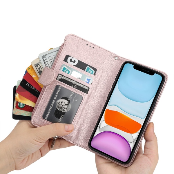 Huomaavainen lompakkokotelo - iPhone 11 Roséguld