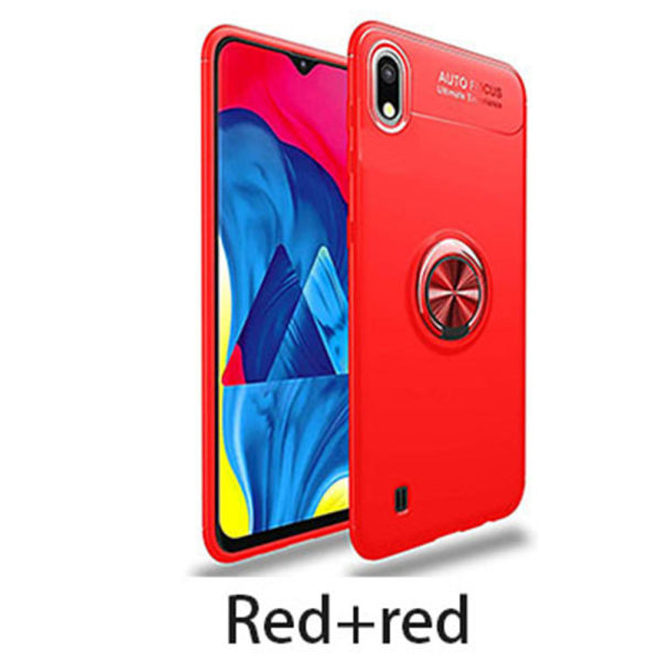 Samsung Galaxy A10 - Robust Skal med Ringhållare Svart/Röd