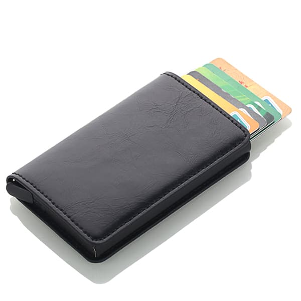 Kortholder ROYBEN (RFID & NFC beskyttelse) Aluminium/PU-læder Brun